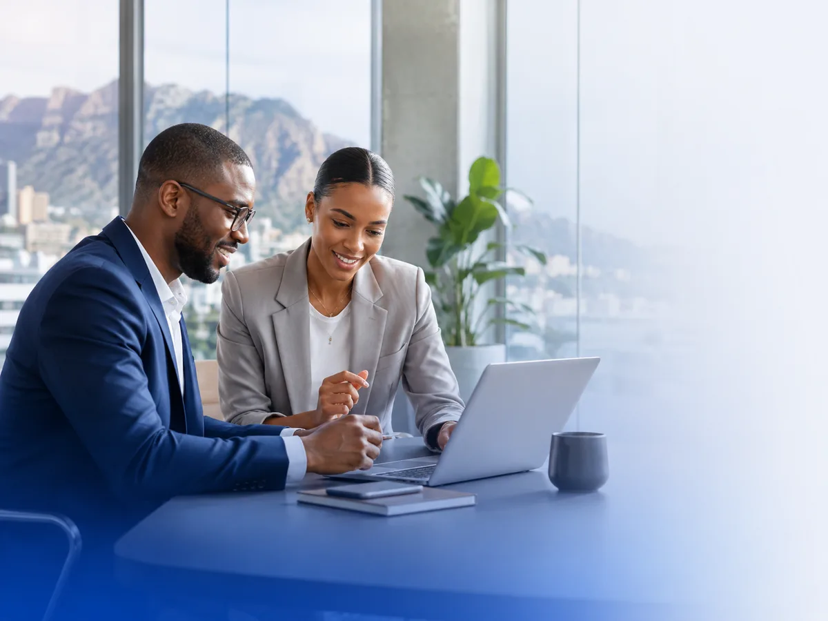 South African business professionals reviewing a digital marketing strategy