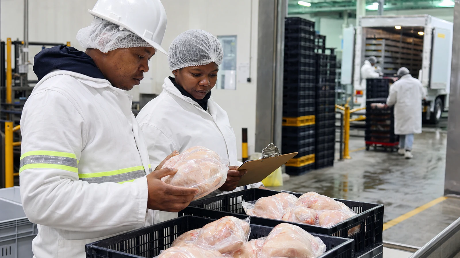 A modern South African poultry processing facility representing Rainbow Chicken’s latest financial results and operating environment.