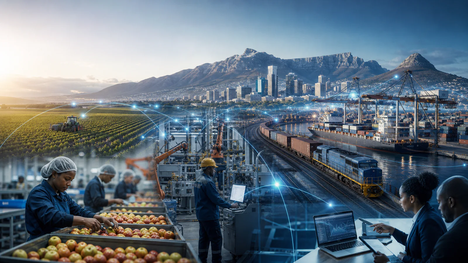 South African agriculture, manufacturing, logistics and digital services connected through supply chains